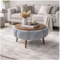 Hannah Home , hoogwaardige bijzettafel (3-delig) in saffier eikenhout, 100% melamine, 60 cm