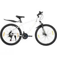Happiq Mountainbike – Voor heren en dames – Hardtail, 21 versnellingen, schijfremmen – 66 cm / 70 cm wielen, wit, aluminium frame