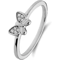 Lucardi Kinder Zilveren ring met vlinder - Ring - 925 Zilver - Zilverkleurig - 14.50 / 46 mm