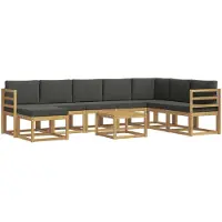 vidaXL Buiten bank set 9 st Wit en antracietkleurig