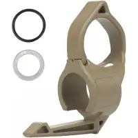 VHV - Zaklamp houder - Tactische zaklamp ring - Zaklamp clip - Met pocketclip - Tactische accessoires - Universeel - Voor outdoor en kamperen - Modderkleur