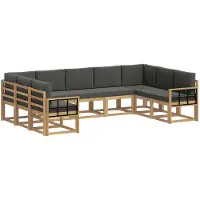 vidaXL Buiten bank set 9 st Wit en antracietkleurig