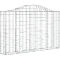vidaXL Gabion met hoge boog, 200x30x120/140 cm, verzinkt staal