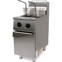 HCB - Professionele grote Horeca frituurpan - dubbele Friteuse - 2 x 12,5 liter - 400V - RVS / INOX frietketel - frietpannen - frietpan - 76x42.5x112 cm (DxBxH) - 18000W - 7247