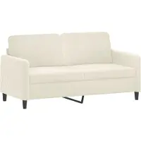 vidaXL Tweezitsbank 140 cm fluweel crèmekleurig