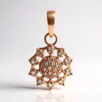 Cavill - 925 Sterling Zilver Hanger - Roségoud Verguld - 0,15 ct Argyle Rose Franse Diamant - Bloemvorm Pavé - Roze Briljant
