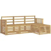 vidaXL Buiten bank set 4 st Wit Massief Acacia Hout