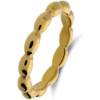 Lucardi Dames Stainless steel goldplated ring bol - Ring - Staal - Goudkleurig - 18 / 57 mm