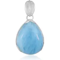 Cavill - Zilveren hanger 925 sterling zilver - 30 karaat Braziliaanse aquamarijn druppelvormig cabochon - Elegant sieraad dames blauw