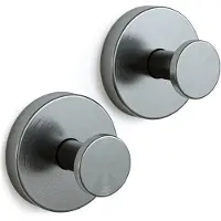 Sanova Handdoekhaakjes - Set van 2 - Zuignap - Zonder boren - Handdoek haak - Handdoekhouder - Zelfklevende haakjes - Gun metal