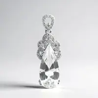 Cavill - Zilveren Hanger - 925 Sterling Zilver - Peervormige Danburiet 3,816 ct - Zirkonia Pavé 0,322 ct - Handgemaakt Elegante Dames Sieraad