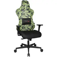 Topstar bureaustoel Sitness RS Sportcamouflage, met armleuningen, 3D-synchroonmechanisme, doorlopende zitting, hoofdsteun, groen/zwart