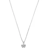 Lucardi Kinder Zilveren ketting met vlinder - Ketting - 925 Zilver - Zilverkleurig - 40 cm