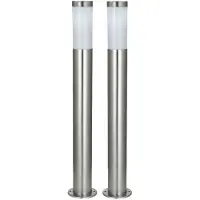 Globo Set van 2 buiten staande lampen RVS vloerlamp tuin buitenlamp, 1x E27, diameter x hoogte 12.7x110cm, tuin buiten voorzieningen