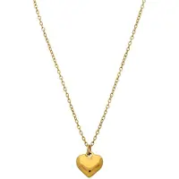 Lucardi Dames Stainless steel ketting met hanger voor dames - Ketting - Staal - Goudkleurig - 47 cm