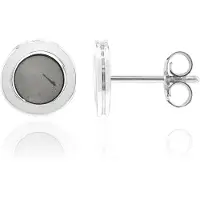 Cavill - Zilveren oorbellen - 925 Sterling Zilver - 2x Aletai meteoriet rond 1.139 ct - Elegante, comfortabele oorbellen met unieke glanzende inleg