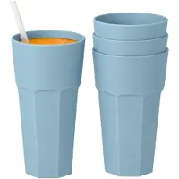 PlasticForte onbreekbaar drinkglas - 10x - kunststof - blauw - 600 ml - drinkglazen - lichtgewicht - 9 x 16 cm - stapelbaar