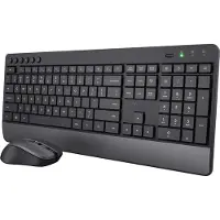 Trust Trezo Draadloos Comfort Toetsenbord Franse Qwerty en Muis Set Eco-vriendelijk Zwart