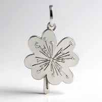 Cavill - 925 Sterling Zilveren Hanger - 0,106ct I1 (G) Afrikaanse Diamanten - Gerhodineerd - Elegante Bloemvorm - Dames Sieraad