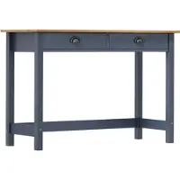 vidaXL Wandtafel Hill 2 lades 110x45x74 cm massief grenenhout grijs