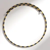 Cavill - Stalen Halsketting 31,5 cm - Gouden Hematiet 13,928 ct - Zwarte Hematiet 9,698 ct - Witte Zoetwaterparels - Modern Chique Halsband