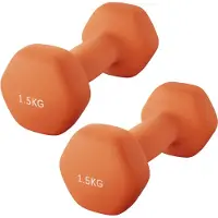 Songmics - Dumbells - Halterset 2 Stuks - Hexagon Design - Neopreen coating - Voor Krachttraining Thuis - Oranje