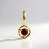 Cavill - 9K Geelgouden Hanger met Edelerode Spinel 0 111 ct - Ronde Briljant Geslepen 3 3 mm - Luxe Moderne Sieraden Dames