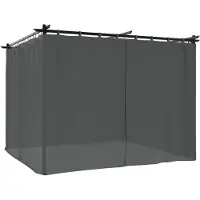 vidaXL Paviljoen met gordijnen, antraciet, 3x3 meter, staal