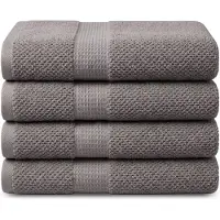 DoubleDry Popcorn weave handdoeken 50x90 cm set van 4 100% katoen 450 g/m2 -