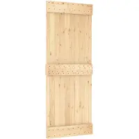 vidaXL Schuifdeur NARVIK Naturel en Zwart 80 x 210 cm (213,5 cm)