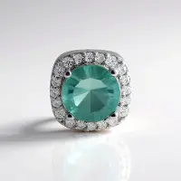 Cavill - 925 Sterling Zilver Geplateerde Hanger - 1,976 ct Groene Fluoriet - 0,337 ct Tanzanian Zirconia - Elegante Ronde Dameshanger