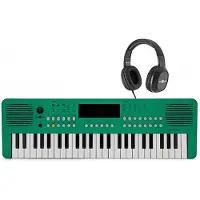 Gear4Music VISIONKEY-2 49-toets Draagbaar Keyboard Groen Koptelefoonset