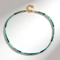 Cavill - Zilveren Halsketting 925 Sterling Zilver - 33,811 Karaat Grandidieriet uit Madagaskar - Verstelbare Elegant Luxe Sieraad Groen Kleurverloop