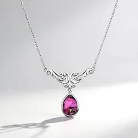 Cavill - 925 Sterling Zilveren Halsketting - Turquoise Mozaïek Peervormige Cabochon 3,57 Karaat - Verstelbare Ketting - Elegant & Tijdloos Sieraad