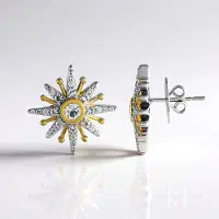 Cavill - Zilveren Oorbellen 925 Sterling met 0,389 ct Witte Topaas en 0,774 ct Pavé Zirkonen - Modern Rond Design 19mm - Elegante Bling Oorknopjes