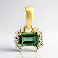 Cavill - Zilveren hanger - 925 Sterling zilver verguld - 0 506 ct indigoliet achthoek Brazilie - 0 205 ct pavé zirkonia - Elegant sprankelend