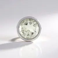 Cavill - 925 Sterling Zilver Hanger - Groene Amethist 2,978 ct - Rond 10 mm - Geplatineerd Bezel Zetting - MONOSONO COLLECTION Elegante Sieraden
