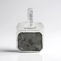 Cavill - Zilveren Hanger met Aletai Meteoriet 1,496 ct en Tanzaniaanse Zirkonen 0,031 ct - 925 Sterling Zilver - Stijlvolle Kosmische Sieraden