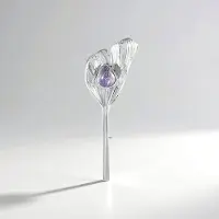 Cavill - Zilveren Hanger - 925 Sterling Zilver Platina Geplateerd - Peervormige Labradoriet Madagaskar 1 617 ct - Elegant Handgemaakt Sieraad
