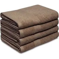 DoubleDry Popcorn weave handdoeken 70x140 cm set van 4 100% katoen 450 g/m2