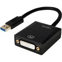 Logilink UA0232 USB / DVI Adapter [1x USB 3.2 Gen 1 stekker A (USB 3.0) - 1x DVI-bus 24+5-polig] Zwart 10.00 cm