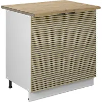 Vicco Keukenonderkast Fame-Line, Eiken paneel/Wit, 80 cm goudkleurig eiken werkblad