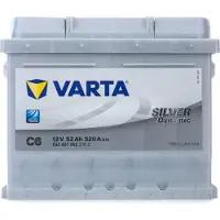 Varta Accu Silver Dynamic C6 52 Ah voor o.a. AUDI, AUSTIN, CITROEN, DAF, FIAT, FORD, HONDA, INNOCENTI, LANCIA, LOTUS, MAZDA, MG, MORGAN, NISSAN, OPEL, PEUGEOT, PORSCHE, RENAULT, ROVER, SEAT, SKODA, SUZUKI, TOYOTA, VAUXHALL, VOLKSWAGEN, WARTBURG