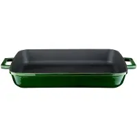 Lava - Braadslede - Geëmailleerd Gietijzer - 26 x 40 cm - 4,86 L - Groen