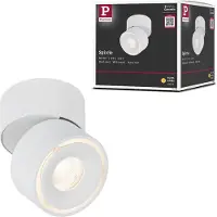 Paulmann Spircle LED opbouwspot, mat wit, wit / opaal, Woon-/ Eetkamer, Aluminium, Modern, LED plafondlamp