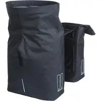 Basil City - Dubbele fietstas MIK - 28-32 Liter - Waterafstotend - Reflectiedetails - Zwart