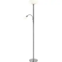Globo Lighting 2-kap nikkelen vloerlamp metaal/satijnglas Globo Blade