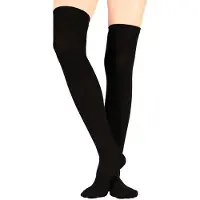 TOETOE - Essentiële Vochtafvoerende Katoenen Overknee Teen Sokken voor Mannen en Dames - Zwart