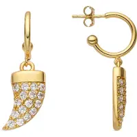 Luxenter oorbellen in 925 sterling zilver en 18k goud afwerking briljant zirkonia - Dek