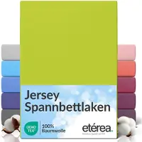 Eterea Cosmesi Naturale etérea Jersey Hoeslaken 200x220 - 200x220 cm Oekotex Made in Green - 100% katoen - Appelgroen